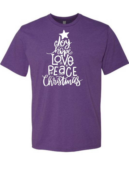 Joy Hope Peace Love Christmas Unisex T-Shirt