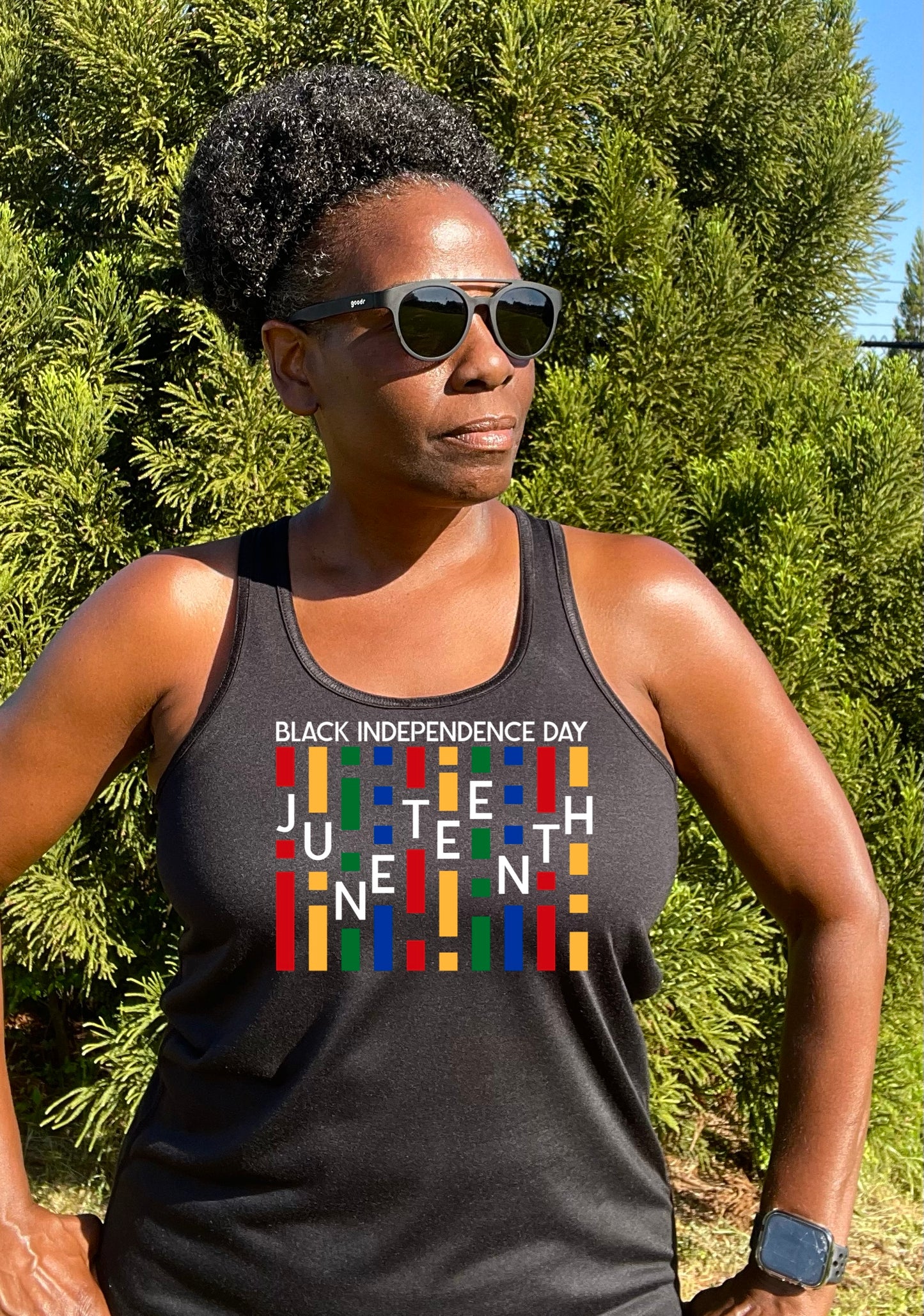 Black Independence Day Racerback Tank Top