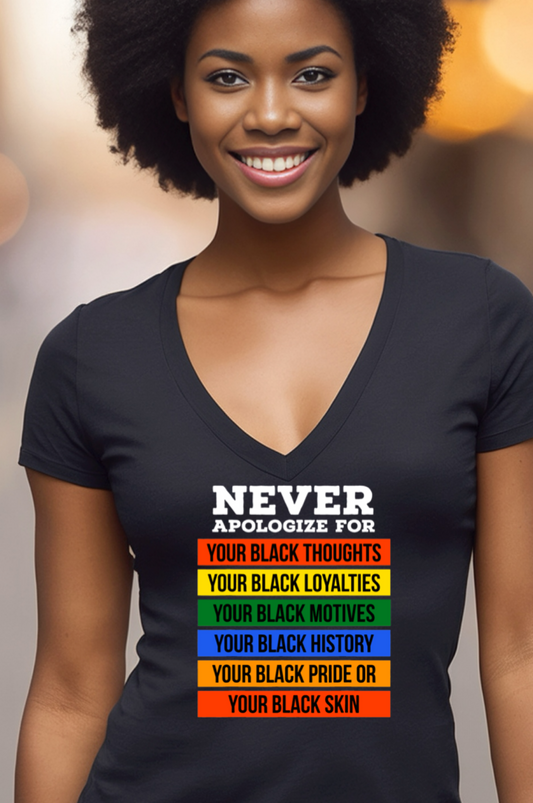 Don't Apologize Tri-Blend V-Neck T-shirt