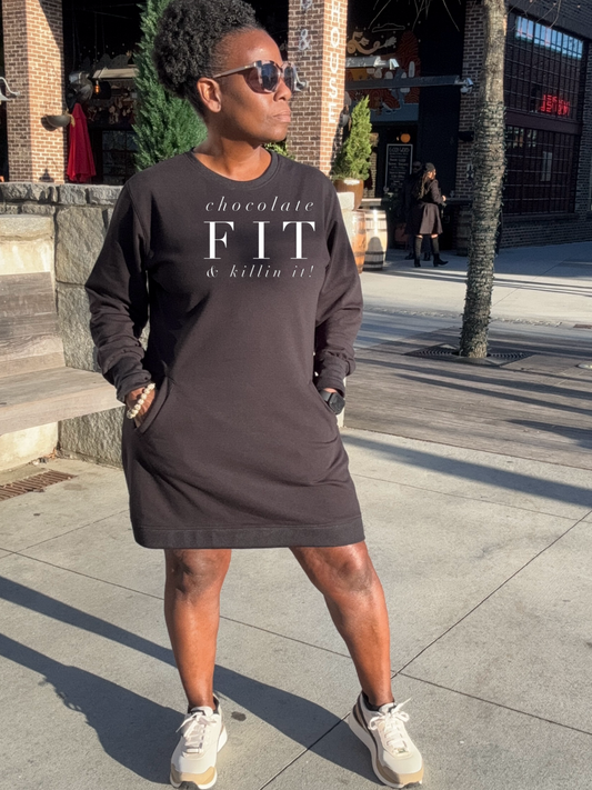 Chocolate Fit & Killin it Sweatshirt Dress