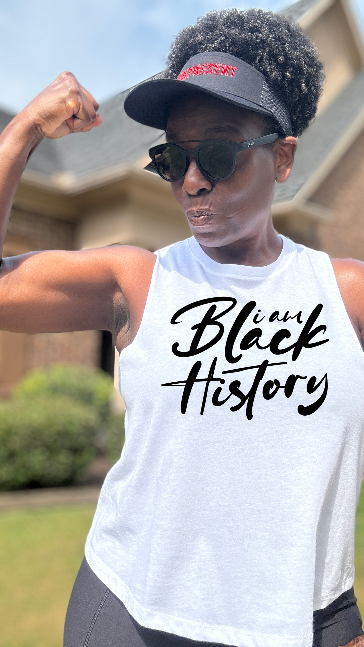 I Am Black History Racerback Crop Tank - 2025