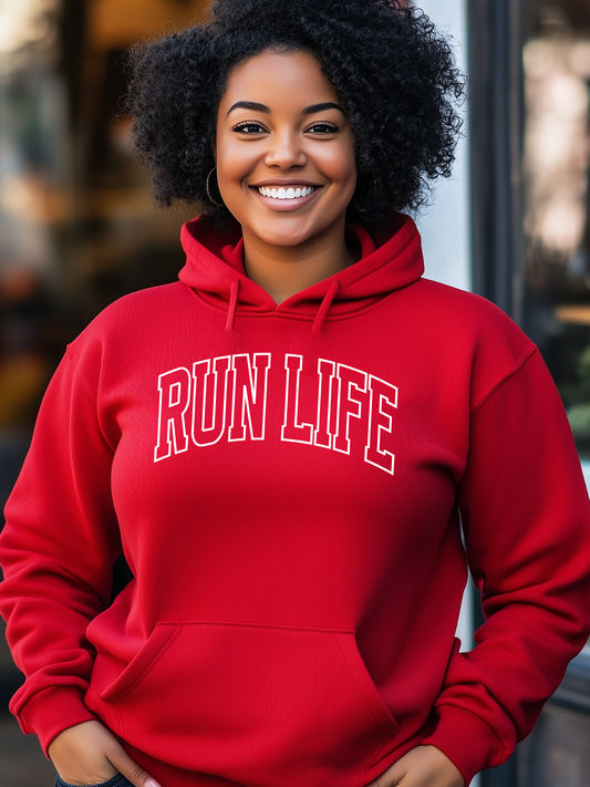 Run LIfe  Hoodie Bright Colors Hoodie