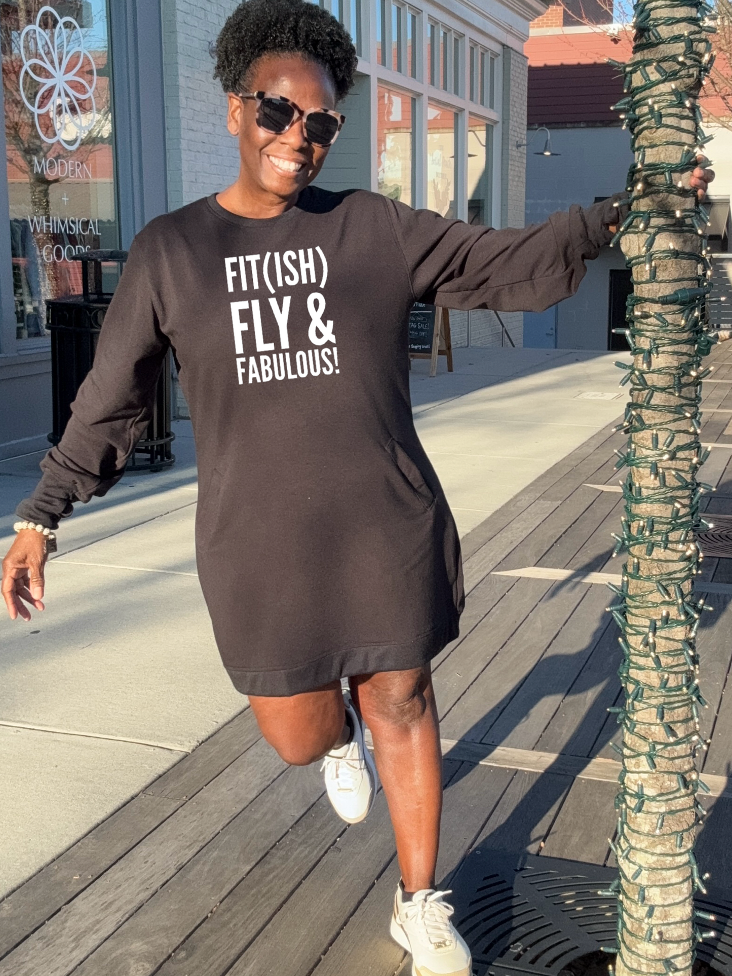 Fit(ish) Fly & Fabulous Sweatshirt Dress