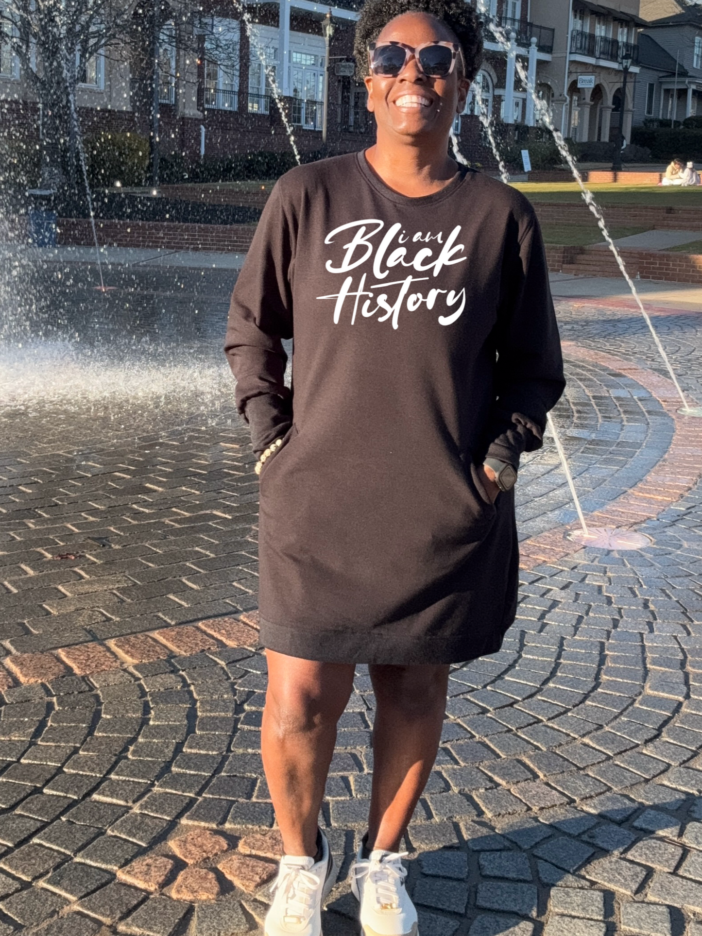 I Am Black History Sweatshirt Dress