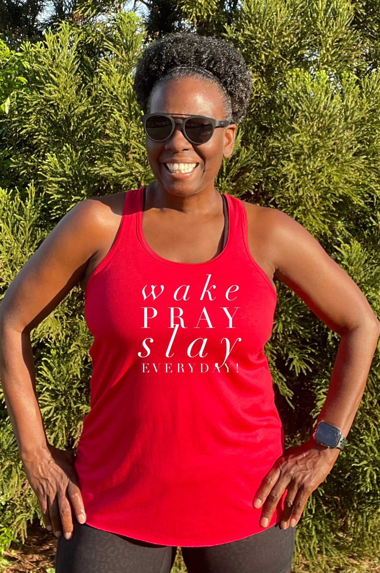 Wake Pray Slay Racerback Tank Top