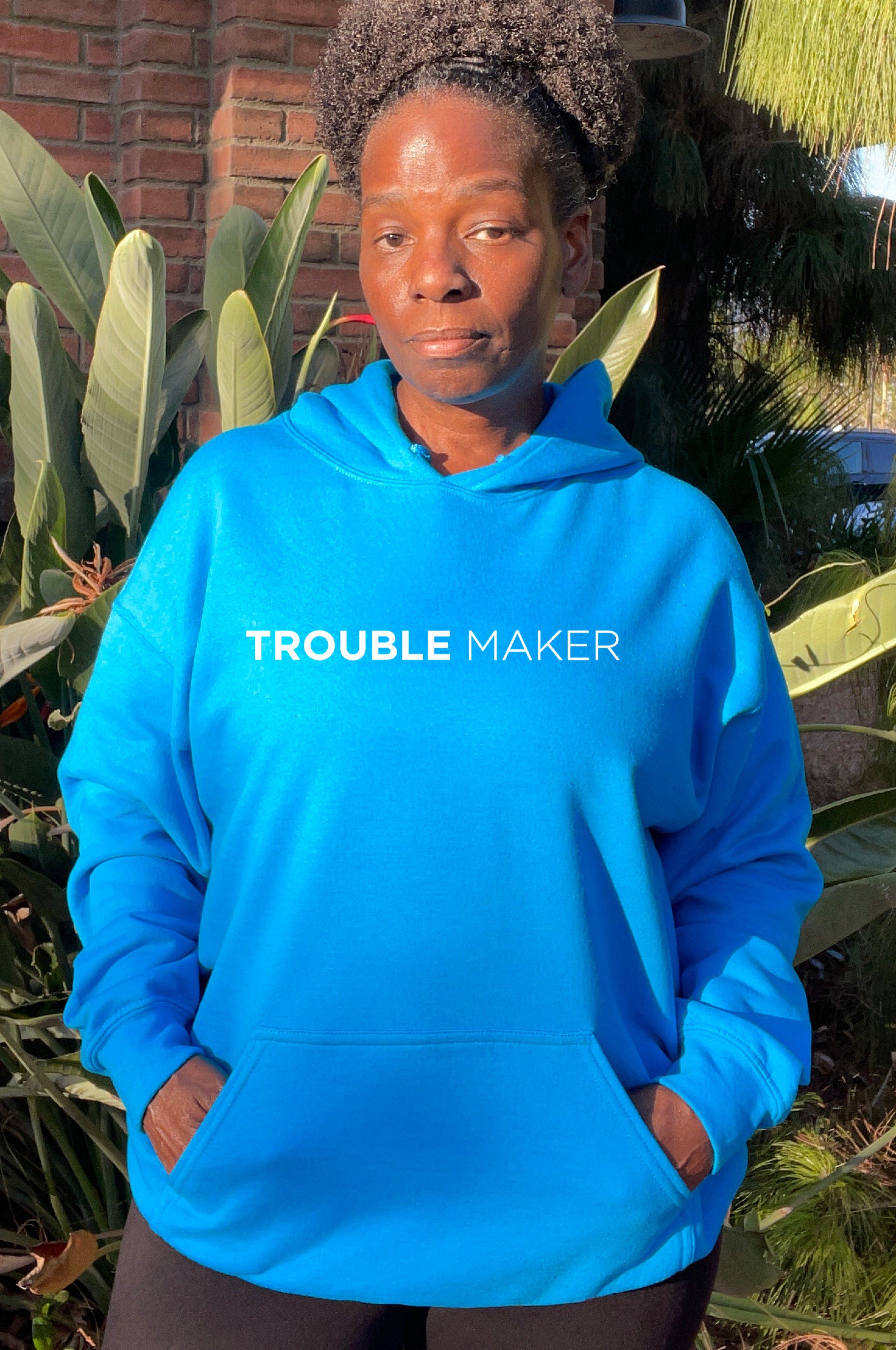 Trouble Maker Bright Colors Hoodie Natural Fit Designs