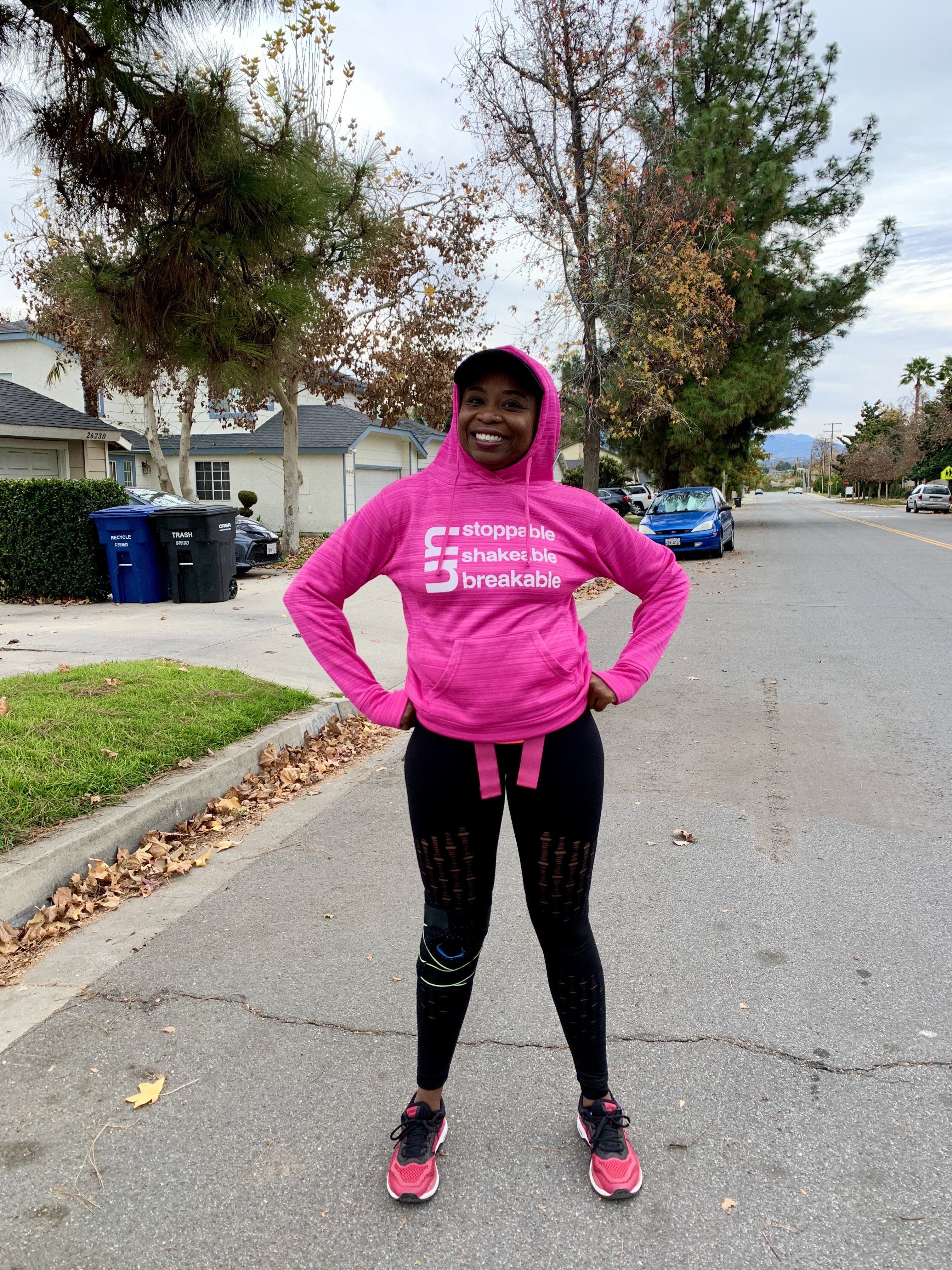 Un Stoppable UnShakable UnBreakable Hoodie Pink Breast Cancer Awareness